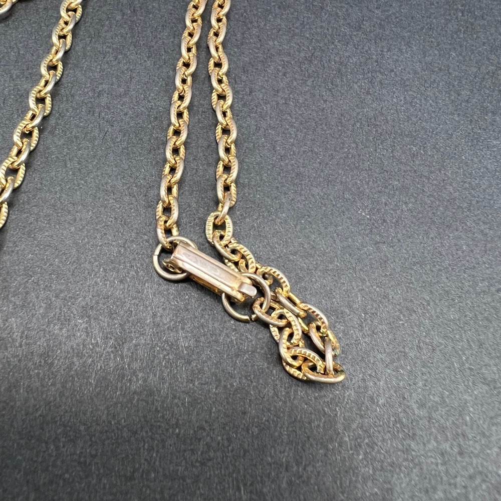 Vintage Locket Necklace Red Rose Gold Tone Oval Floral Pendant Cottagecore - Picture 8 of 13